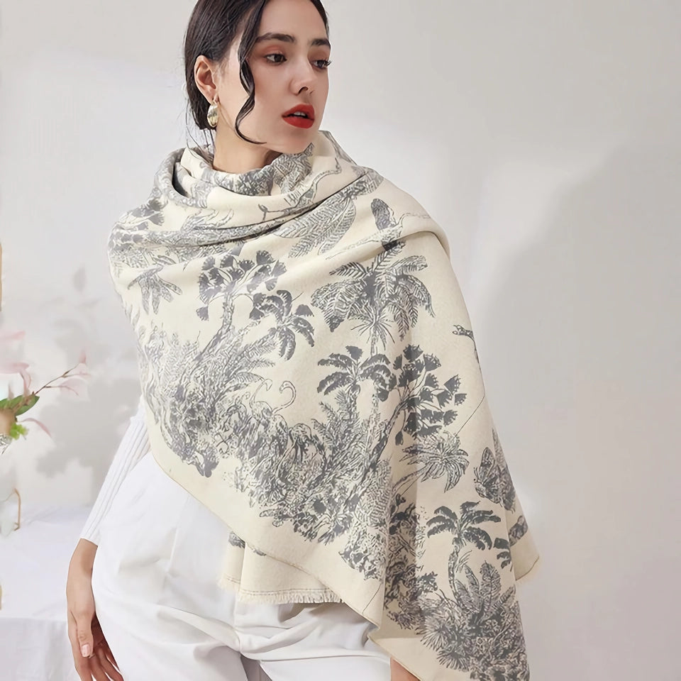 Luxurious Cashmere Floral Scarf