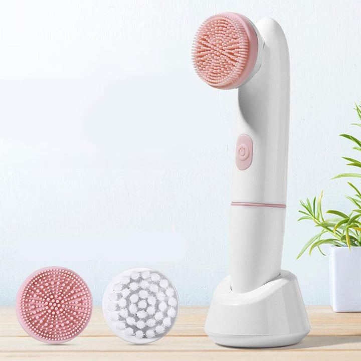 2-in-1 Waterproof Electric Face Cleansing Brush and Massager