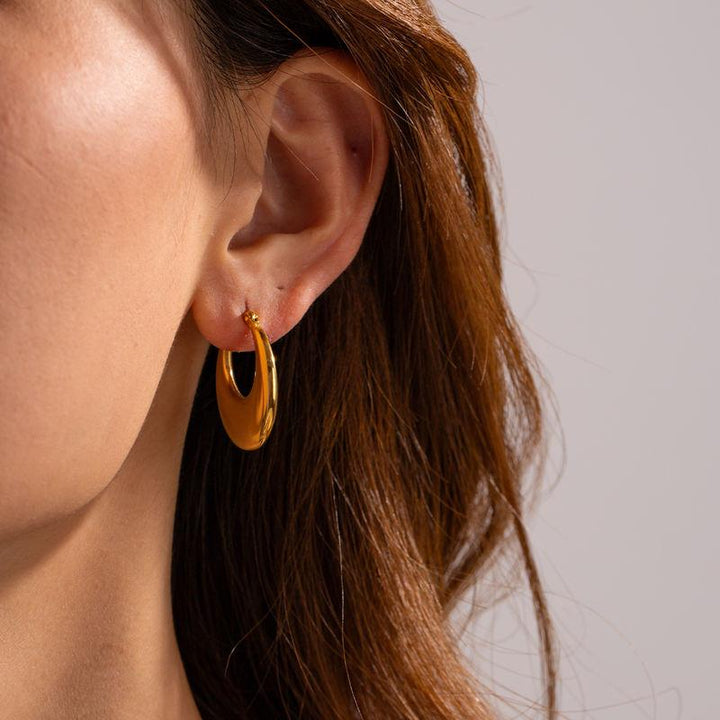 Minimalist U-Shaped Stainless Steel Hoop Earrings