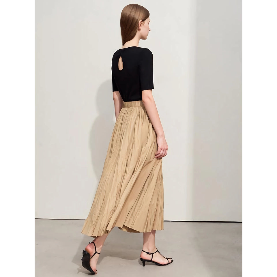 Summer Pleated A-Line Skirt