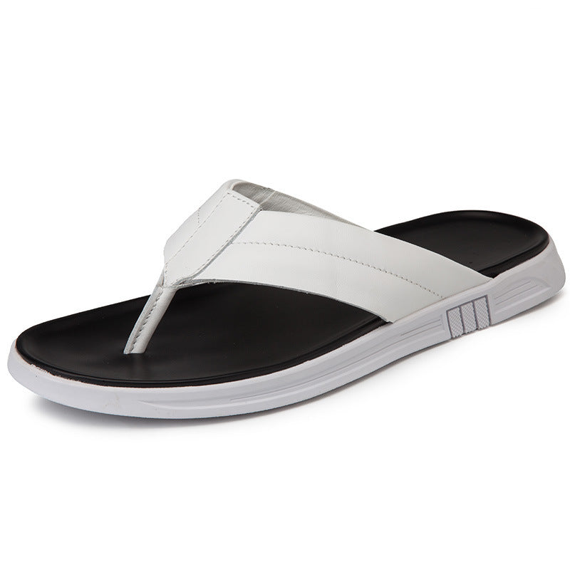 Men's Summer Flip-flops Leather Flip-flops Beach Slippers