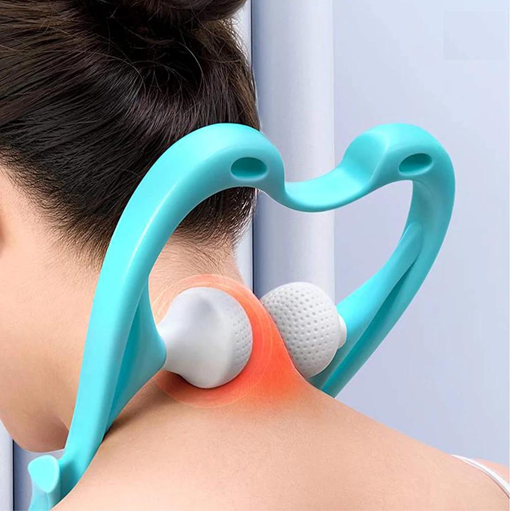 Handheld Neck Massager Roller with 2-Ball Deep Tissue Massage