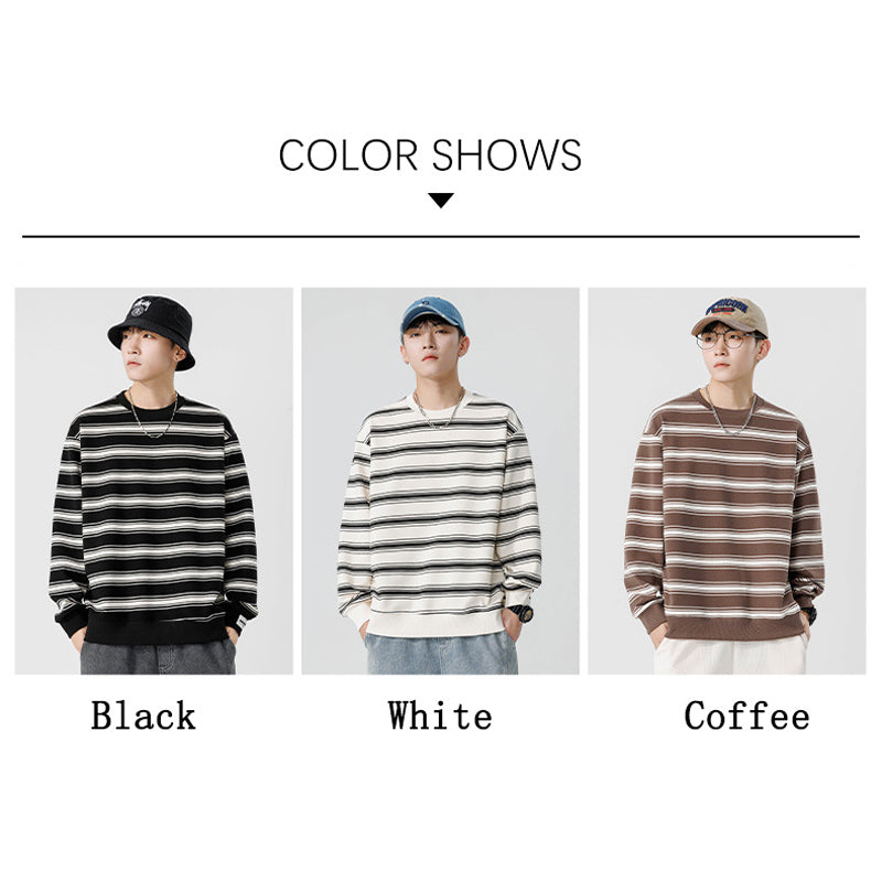 Black White Striped Sweatshirt