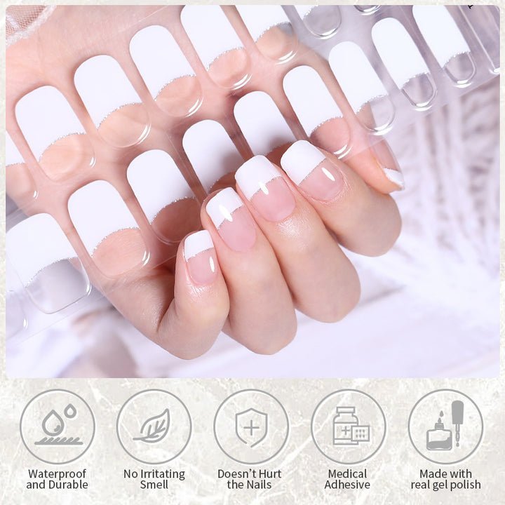 Japanese Style Nail Beauty Gel Stickers Semi-curing French Gel