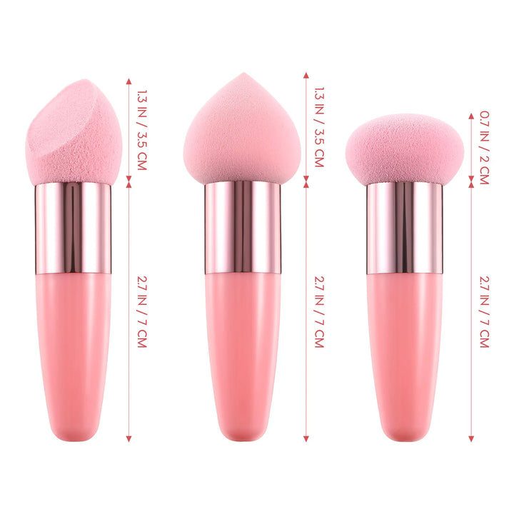 3Pcs Cosmetic Puff and Makeup Brush Set