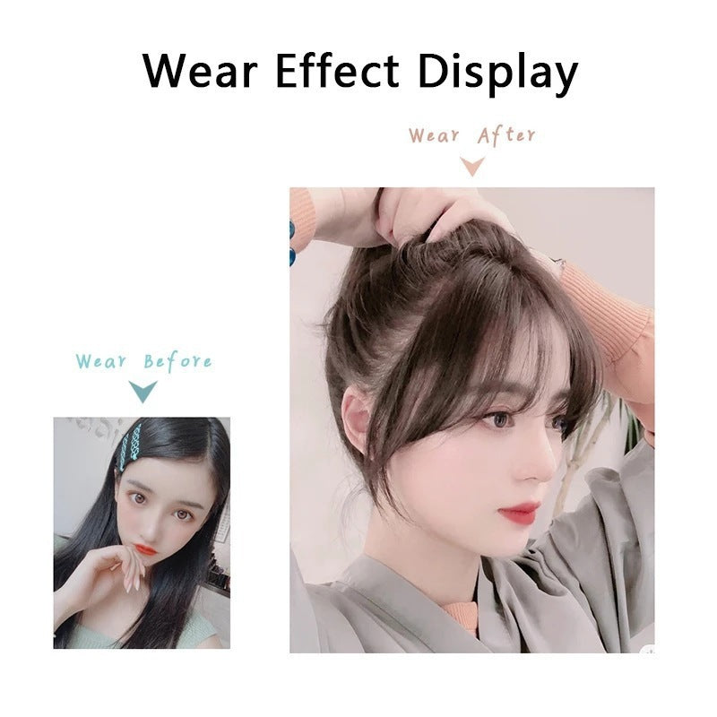 3d Bangs Straight Replacement Hair Covering Hairline Wig Set High-temperature Fiber