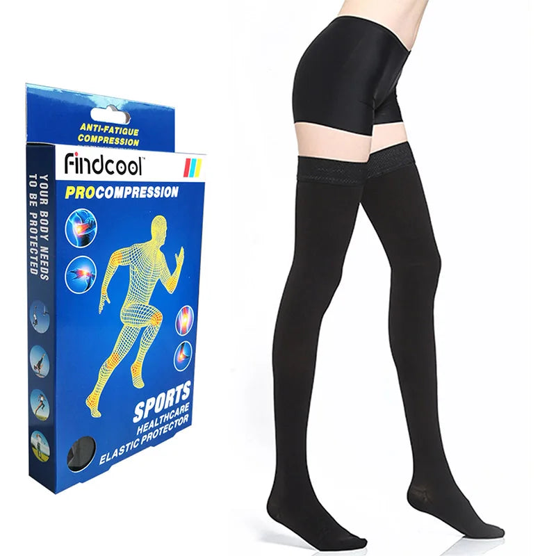 Thigh High Closed Toe Compression Stockings for Women