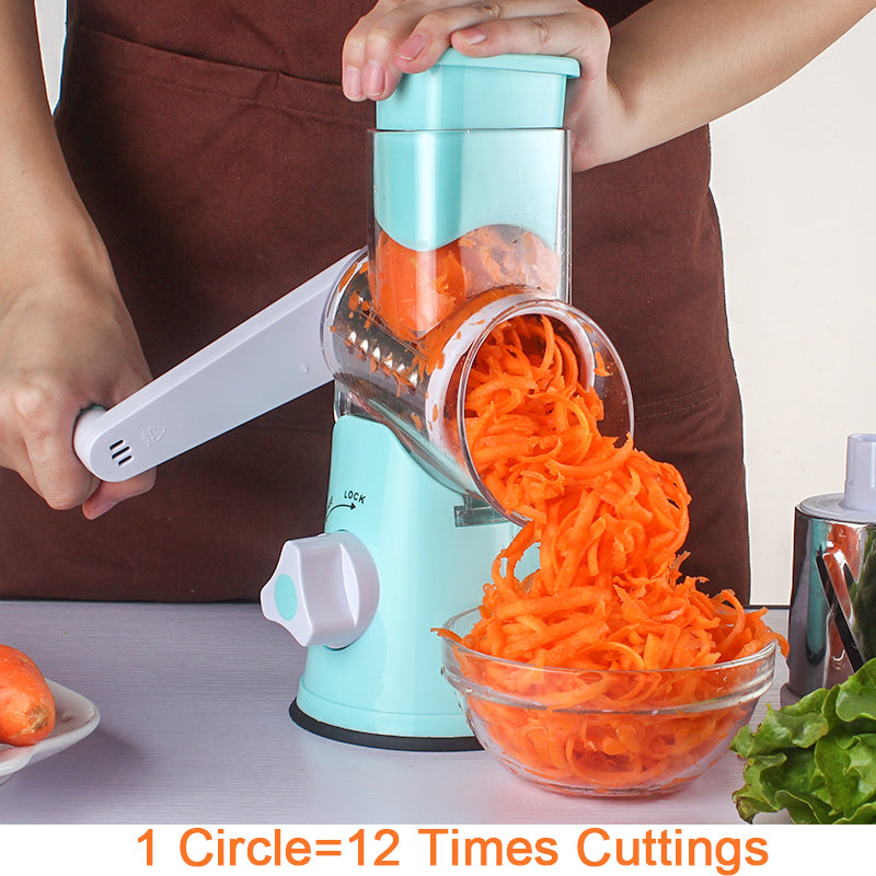 Multifunctional Vegetable Slicer Shredder with 3 Stainless Steel Blades