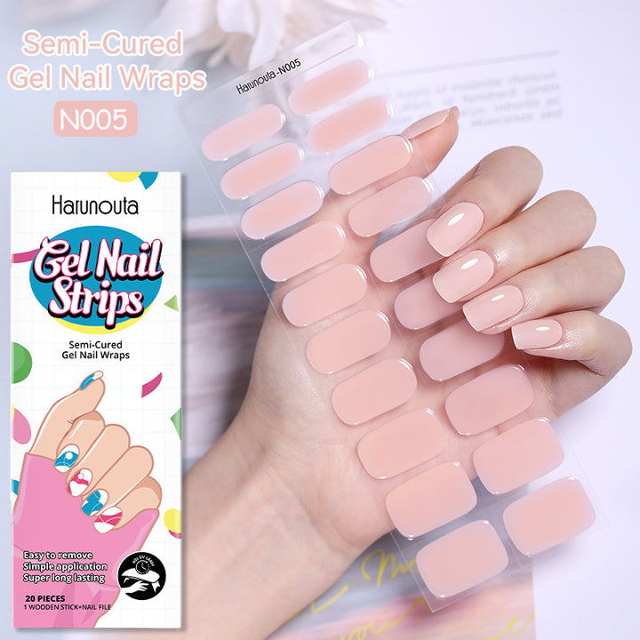 Japanese Style Nail Beauty Gel Stickers Semi-curing French Gel