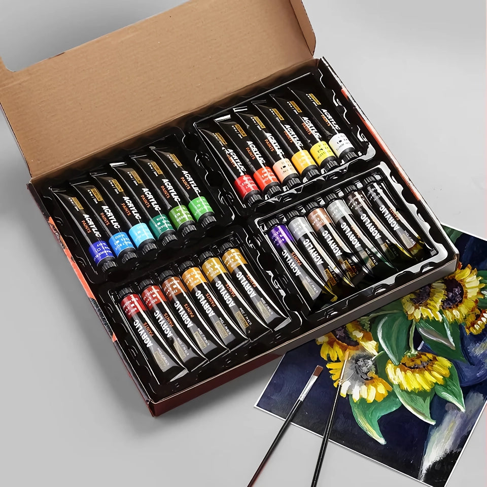 22ml Acrylic Pigment Set - 24 Classic Colors for Artists and Beginners