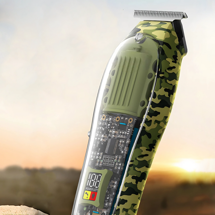 Professional Camouflage Cordless Hair Clipper - Adjustable & Rechargeable