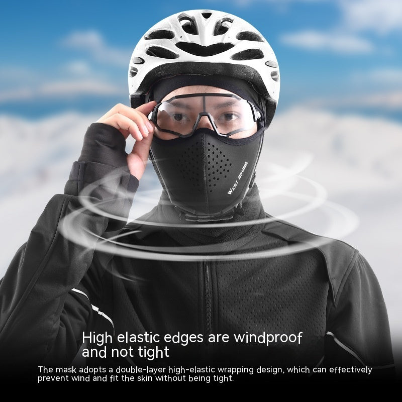 Winter Magnetic Cycling Mask Men's Ski Face Care Cold-proof Headgear Motorcycle Windproof Fleece Warm Helmet