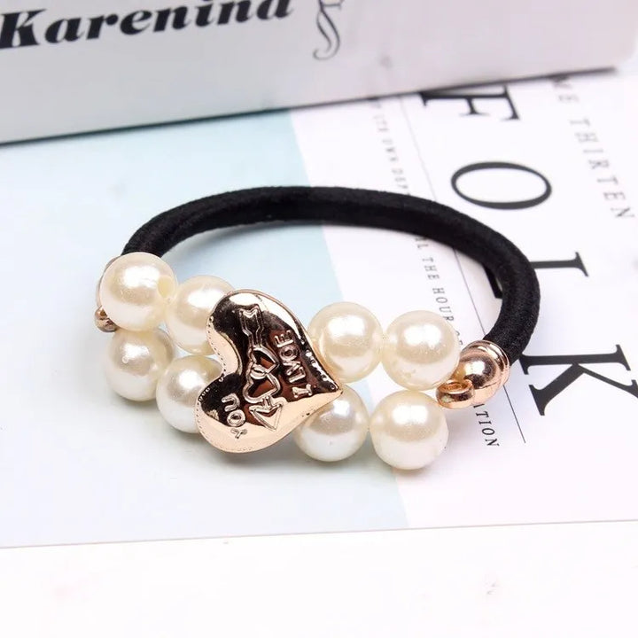 Chic Pearl Floral Elastic Hair Bands