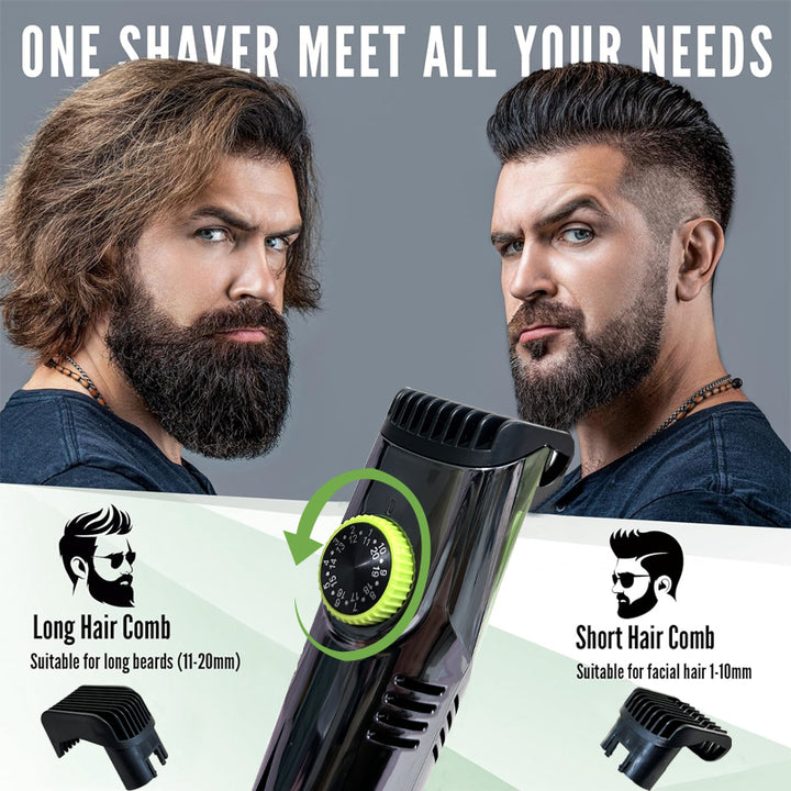 Cordless Men’s Beard Trimmer with Built-In Vacuum & 20 Trim Settings