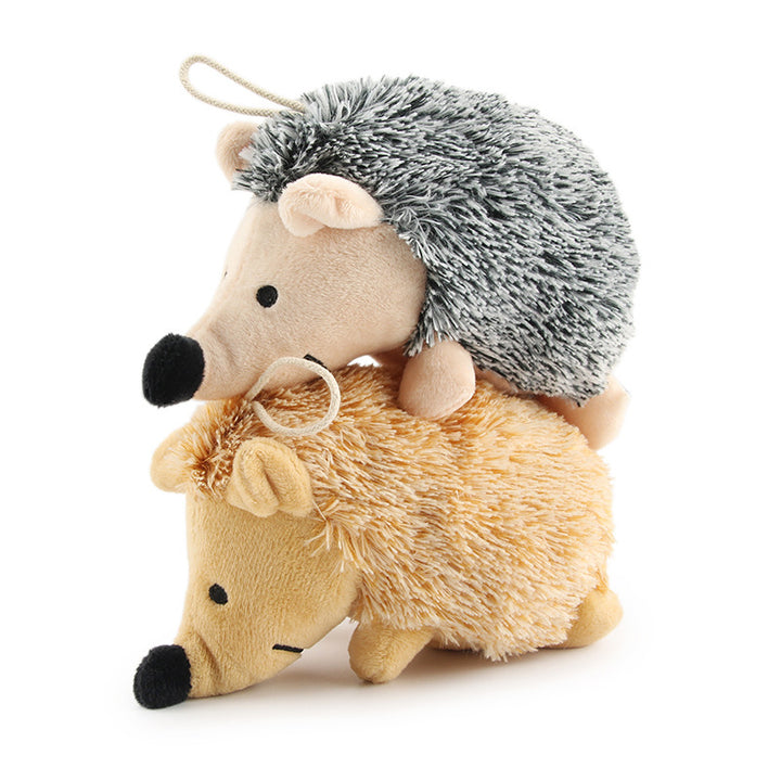 Interactive Squeaky Hedgehog Plush Dog Toy