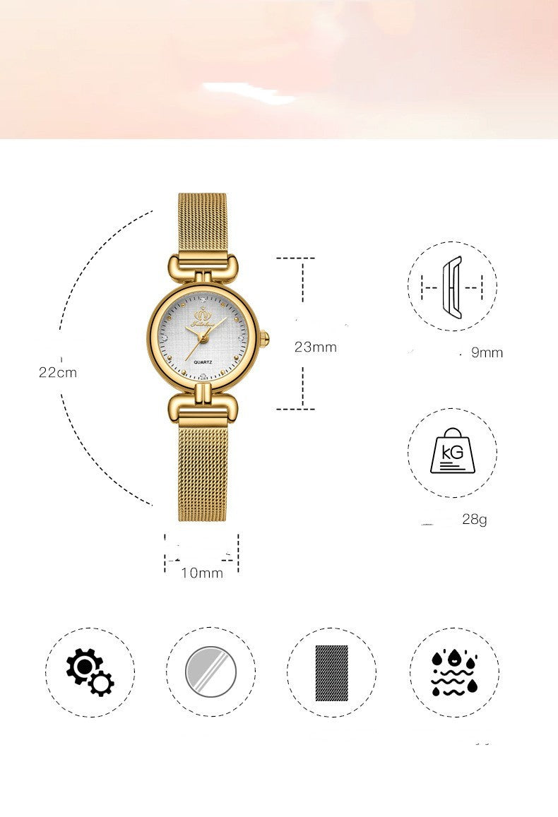 Women's Student Trendy Quartz Watch With Mesh Chain