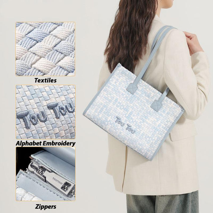 2024 Women’s Large Capacity Gradient Weaving Tote Bag