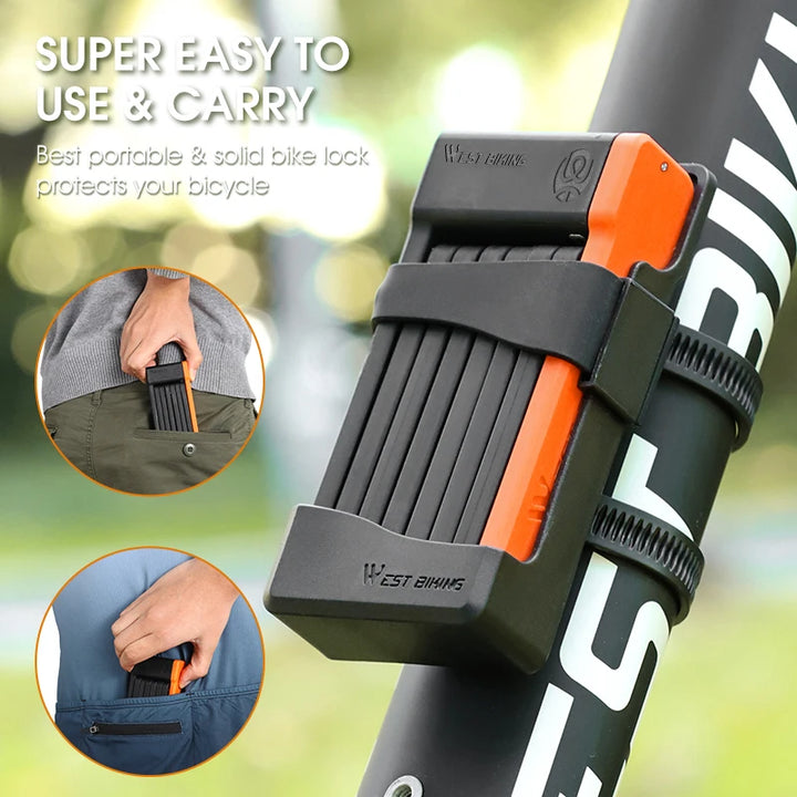 Foldable Anti-Theft Bicycle Lock - Secure, Lightweight & Portable Bike Chain Lock