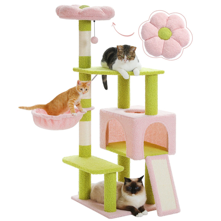 Multi-Level Cat Tree with Scratching Posts and Hammock