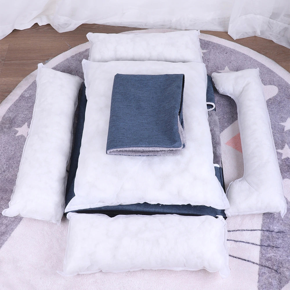 Fluffy Washable Dog Bed - Cozy Cushion for Small to Medium Dogs and Cats