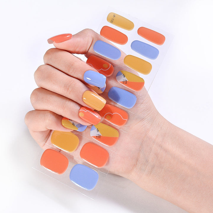 Internet Celebrity Semi-baked Gel Nail Sticker Waterproof And Durable 3d Paper Patch