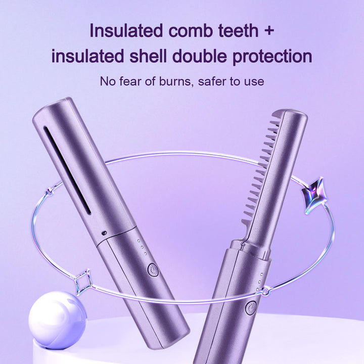 Electric Hot Comb Hair Straightener with Negative Ion Anti-Scald Technology