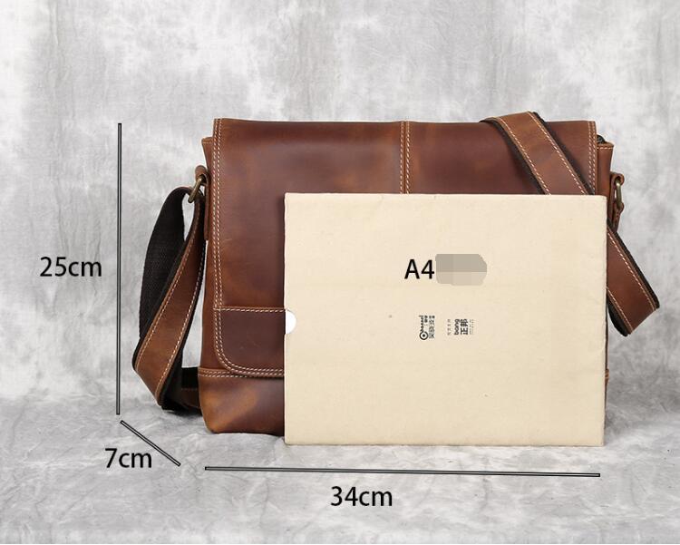 Men's Retro Horizontal A4 Leather Shoulder Bag