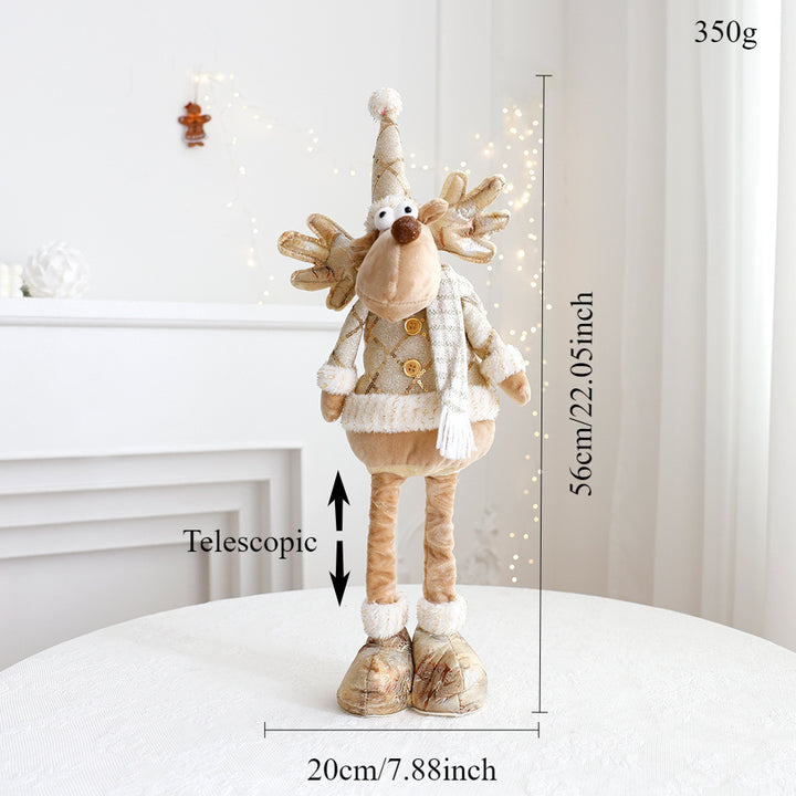 Christmas Decorations Retractable Doll Golden Snowman Elk