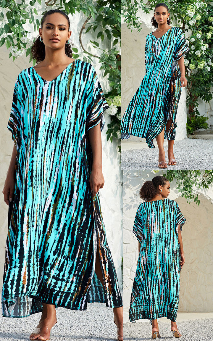 Rayon Tie-dyed Beach Long Dress Sun Protection Shirt