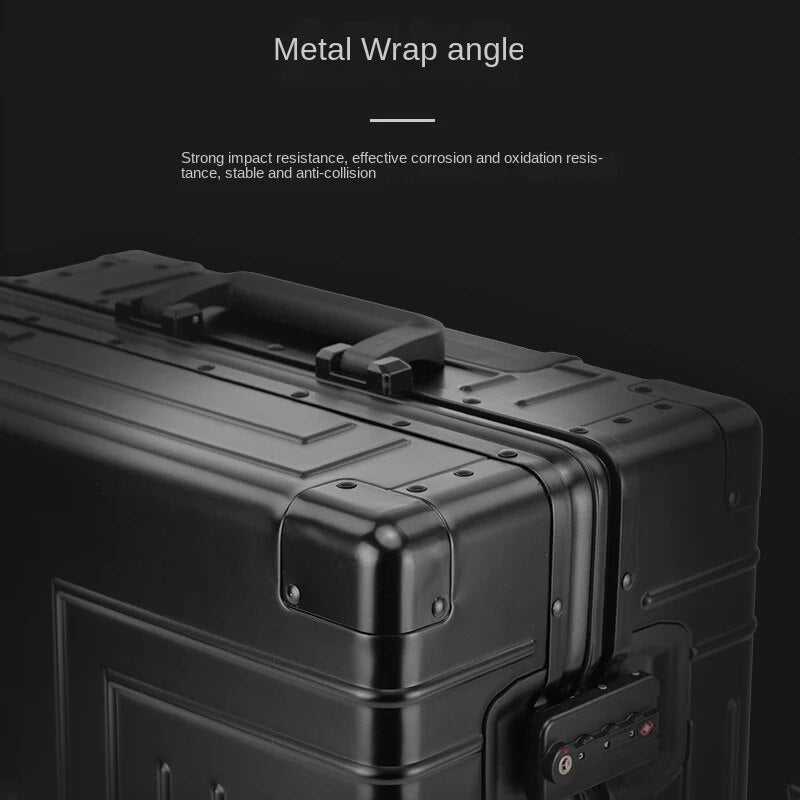 Aluminum Alloy Rolling Suitcase: Spinner Wheels, Lockable, Multiple Sizes