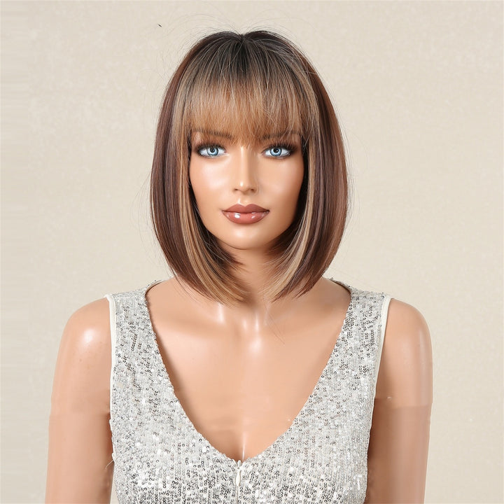 Qi Bangs Bobhaircut Women's Wig