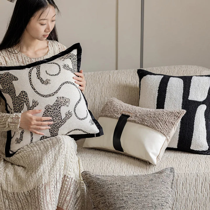 Sophisticated Jacquard Embroidered Decorative Pillow Covers