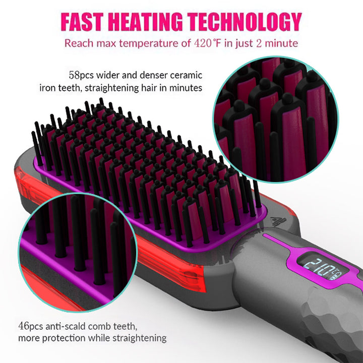 2-in-1 Hot Comb and Straightening Brush