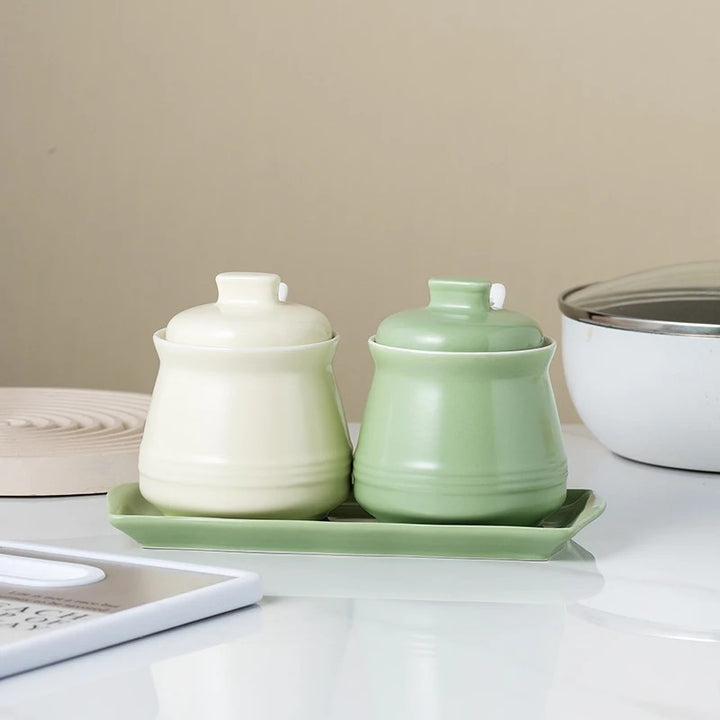 Elegant Ceramic Spice Jar Set for Organized Cooking