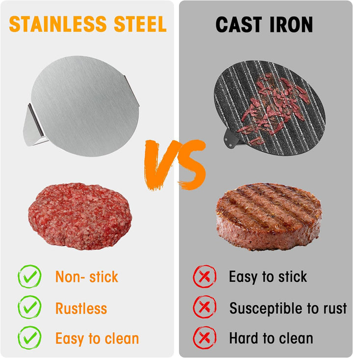 Stainless Steel Hamburger Meat Press