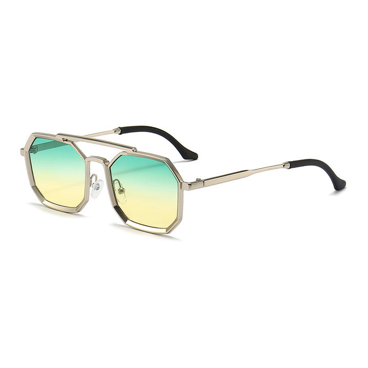 Luxury Polygonal Double Bridge Sunglasses for Men & Women