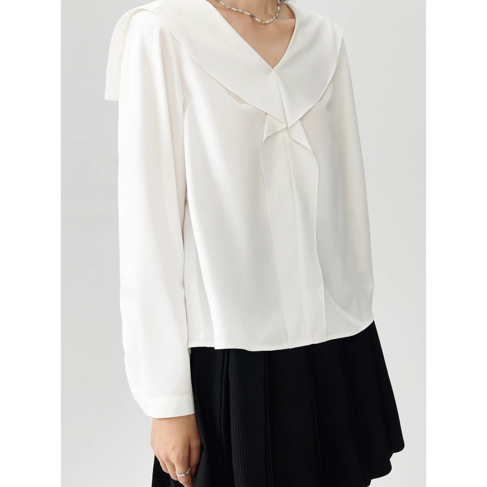 Autumn V-Neck Chiffon Shirt