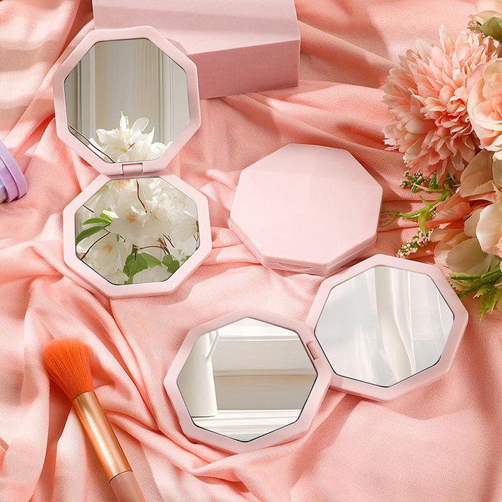 Double-Sided Mini Hexagon Makeup Mirror