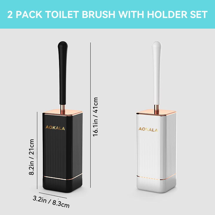 Elegant Silicone Toilet Brush and Holder Set - Modern Bathroom Cleaning Solution