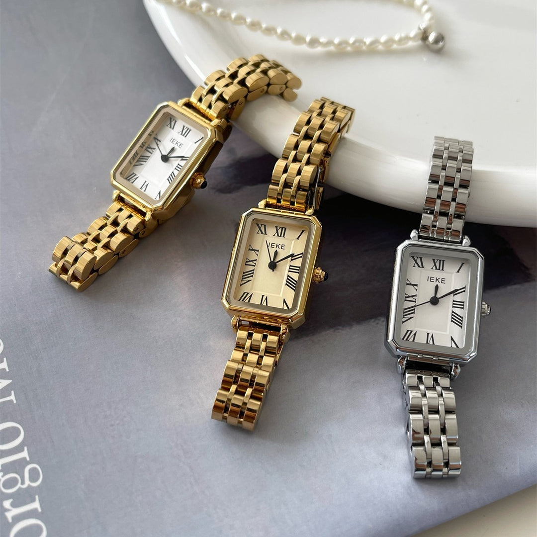 Steel Belt Retro Small Dial Simple Women Quartz Watch