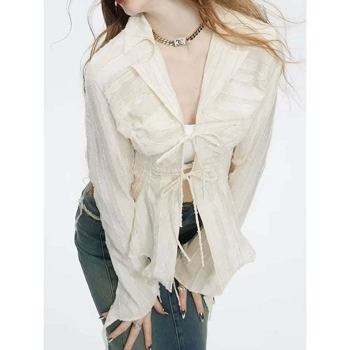 Women’s Sexy Lace Up Blouse