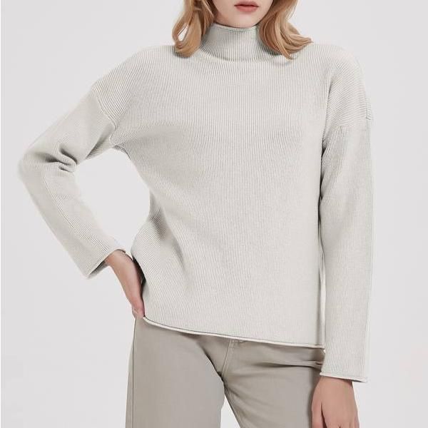 Knitted Sweater Women Classic Turtleneck Pullover