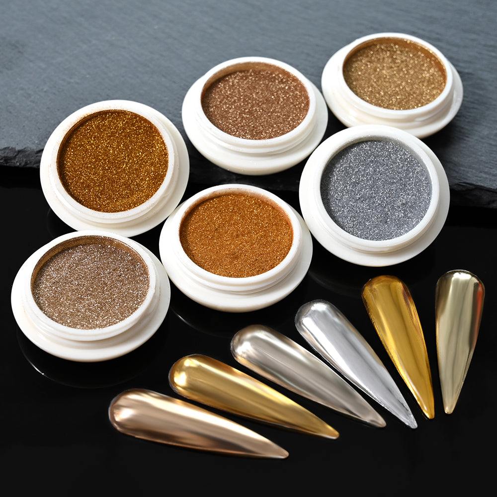 6 Pcs Mirror Chrome Metallic Dust