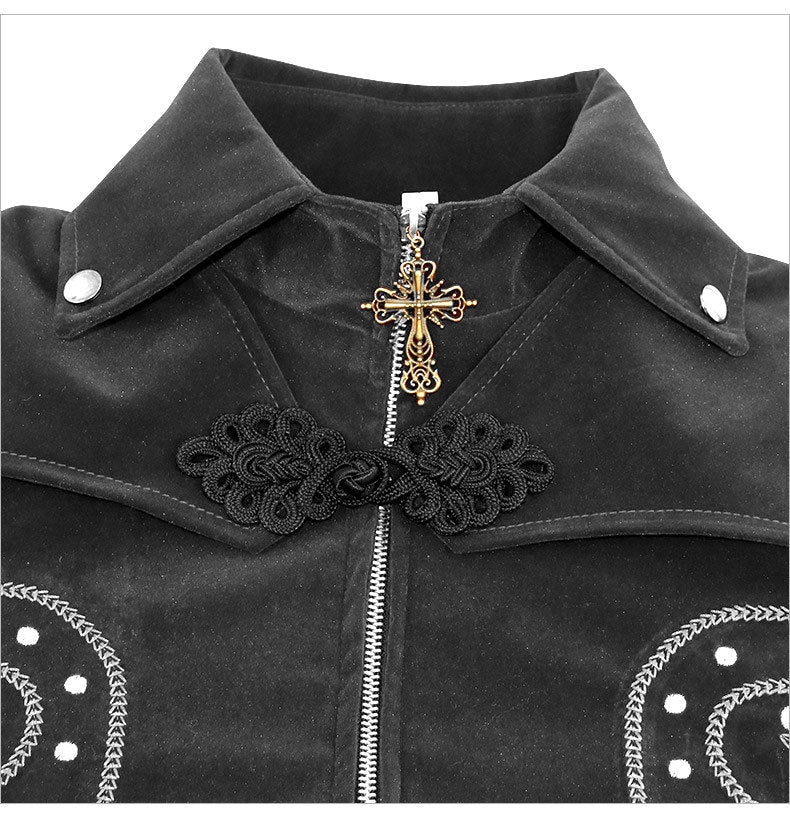 Men's Gothic Halloween Coat Stand Collar Jacket