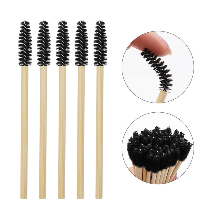 50 pcs Disposable Bamboo Eyebrow and Eyelash Brushes