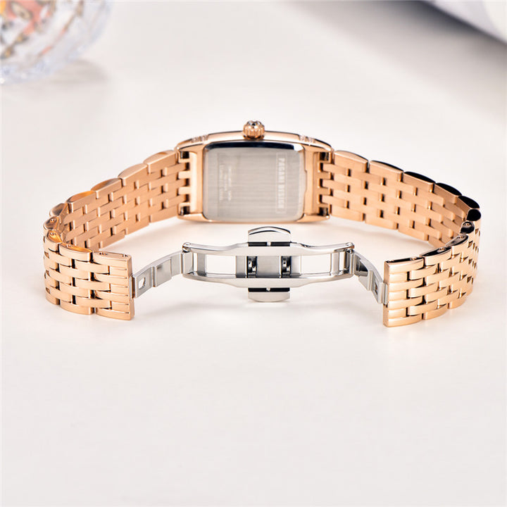 Luxury Quartz Fashion Watch - Swiss Movement, Sapphire Glass, Waterproof Steel