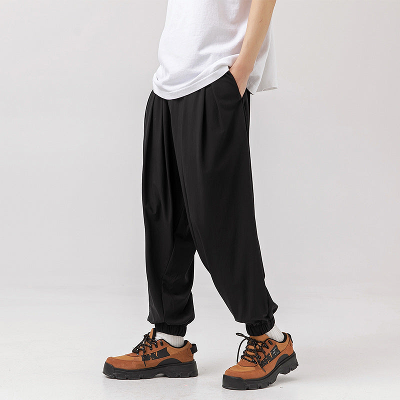 Trendy Ice-feeling Draping Effect Laced Pants