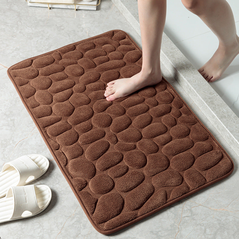 Embossed Cobblestone Memory Foam Bath Mat