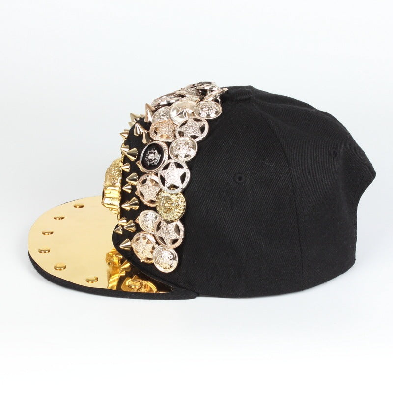 Men Women Skull Leopard Head Rivet Baseball Cap