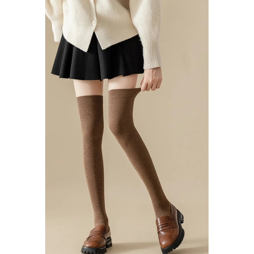 Long Thigh High Cotton Socks for Women